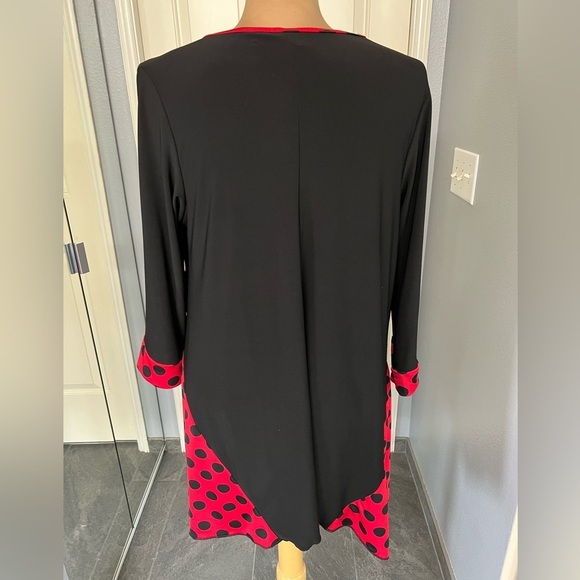 Vtg Sole Dione Studio Black & Red Polka Dot Stretch Tunic Top Minnie Lady Bug - Picture 5 of 8